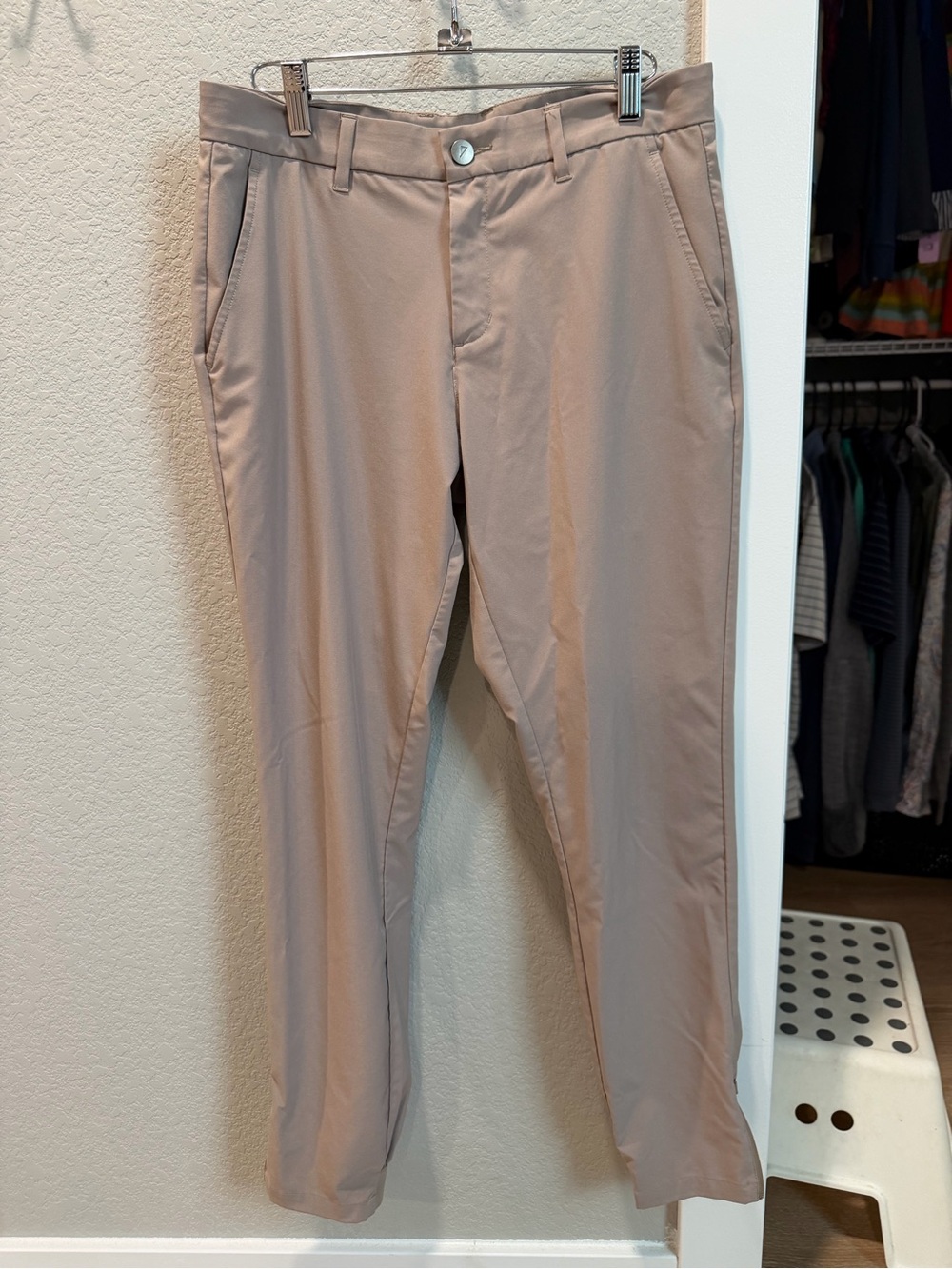 Men's Slim Chino Pants in Light Taupe